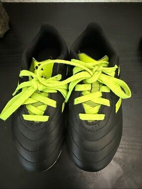 adidas Kids Black and Neon Green Athletic Sneakers